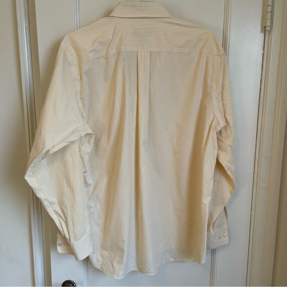 Eddie Bauer Yellow & White Striped Button-Down Collared Long Sleeve Shirt - L - Picture 6 of 12
